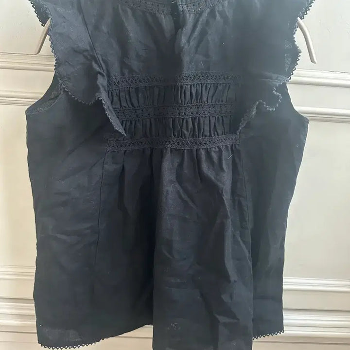 [BUNJANG] Vintage Black Lace Sleeveless Blouse / 빈티지 블랙 레이스 민소매 블라우스