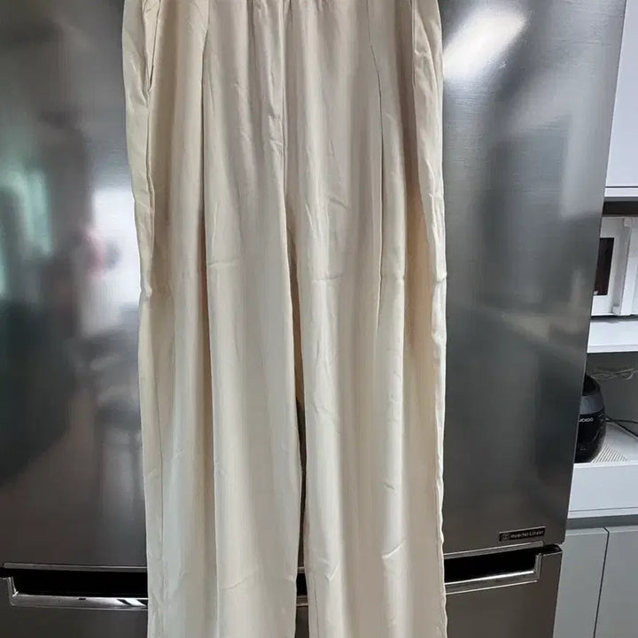 [BUNJANG] Ivory Banned Wide Pants / 아이보리색 밴딩 와이드 팬츠