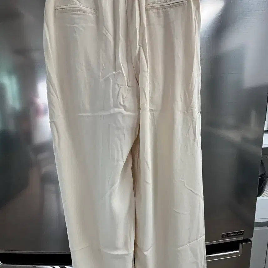 [BUNJANG] Ivory Banned Wide Pants / 아이보리색 밴딩 와이드 팬츠