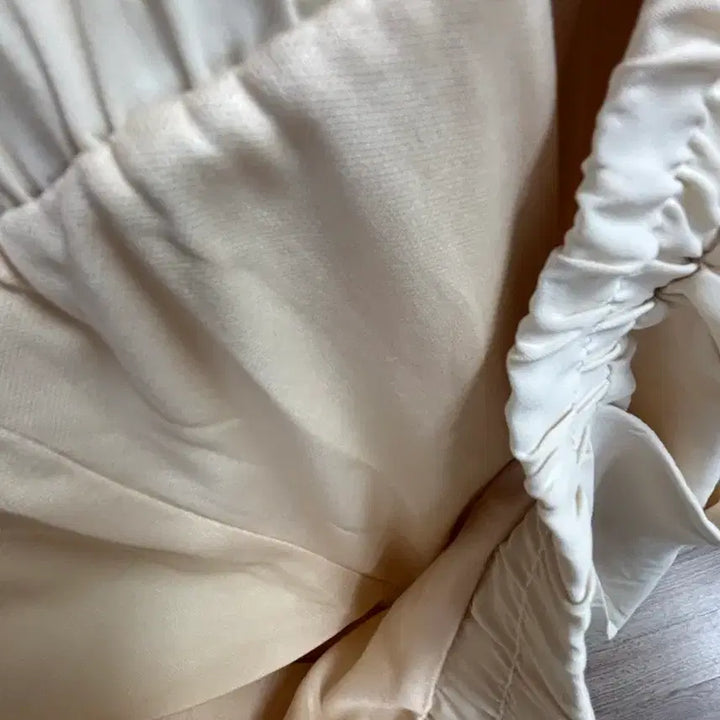 [BUNJANG] Ivory Banned Wide Pants / 아이보리색 밴딩 와이드 팬츠