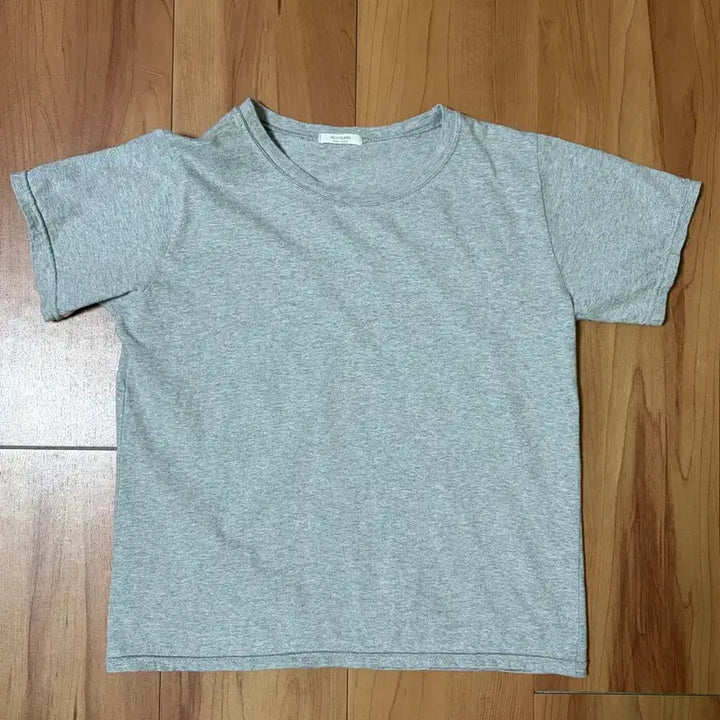 [BUNJANG] Melange Gray Cotton U-Neck Short Sleeve T-Shirt / 메란지 그레이 회색 기본핏 코튼 유넥 반팔 티셔츠