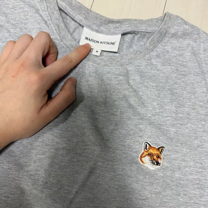 [BUNJANG] Maison Kitsune Fox Head Gray T-shirt / 메종키츠네 폭스헤드 그레이 반팔티셔츠 M