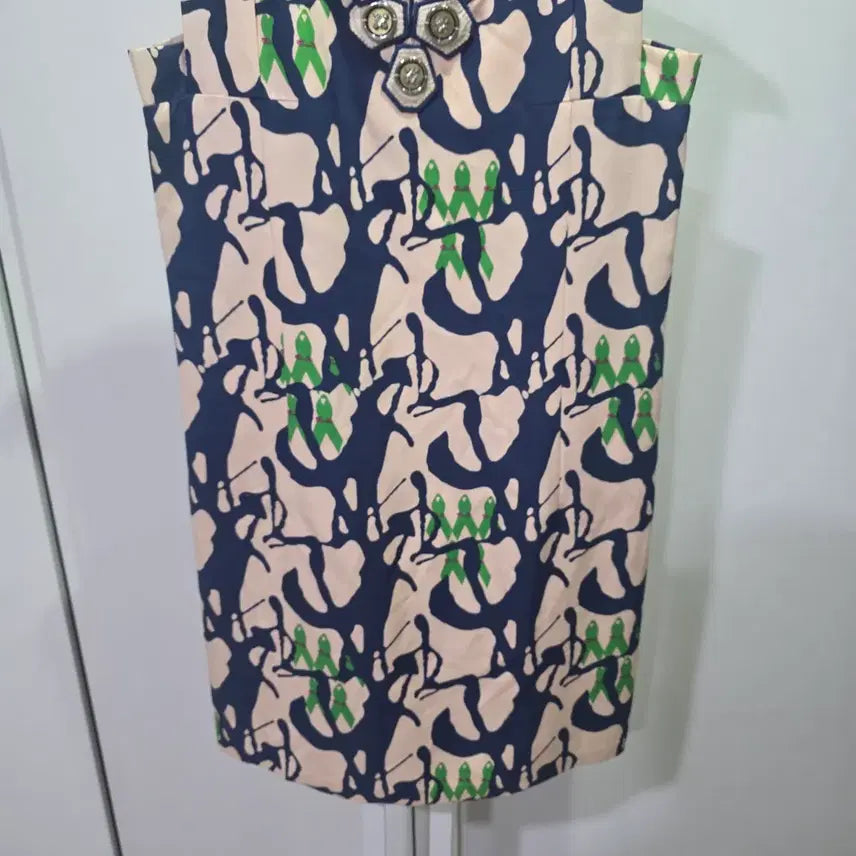 [BUNJANG] Mine Pattern Sleeveless Midi Dress / 마인 패턴 민소매 원피스 장식 포인트