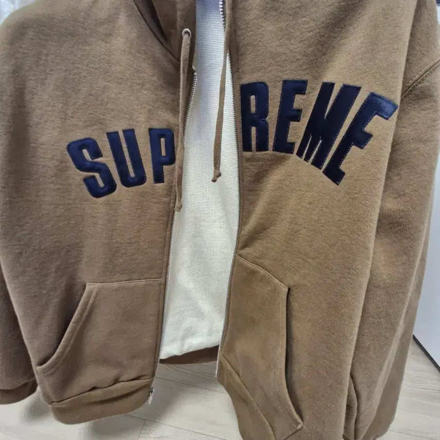 [BUNJANG] Supreme Thermal Lined Zip-Up Hoodie Sweatshirt Dusty Brown / 슈프림 아크 써멀 라인드 집업 후드 스웨트셔츠 더스티 브라운 - 25FW