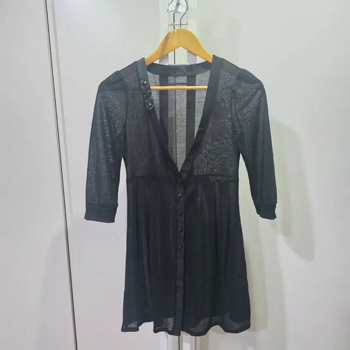 [BUNJANG] VIKI Black Sheer 3/4 Sleeve Cardigan / VIKI 비키 블랙 시스루 7부 소매 가디건