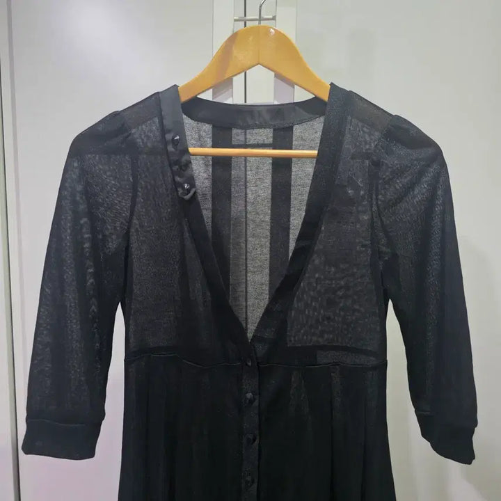 [BUNJANG] VIKI Black Sheer 3/4 Sleeve Cardigan / VIKI 비키 블랙 시스루 7부 소매 가디건