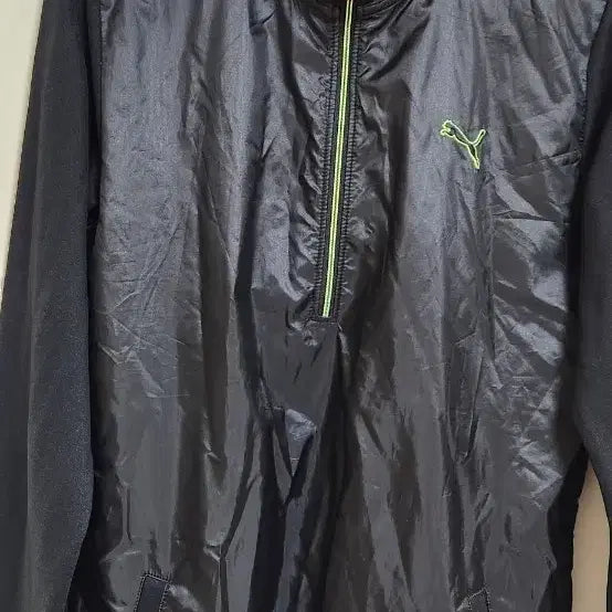 [BUNJANG] Puma Black Windbreaker Hooded Zip-Up / 푸마 블랙 바람막이 후드 집업