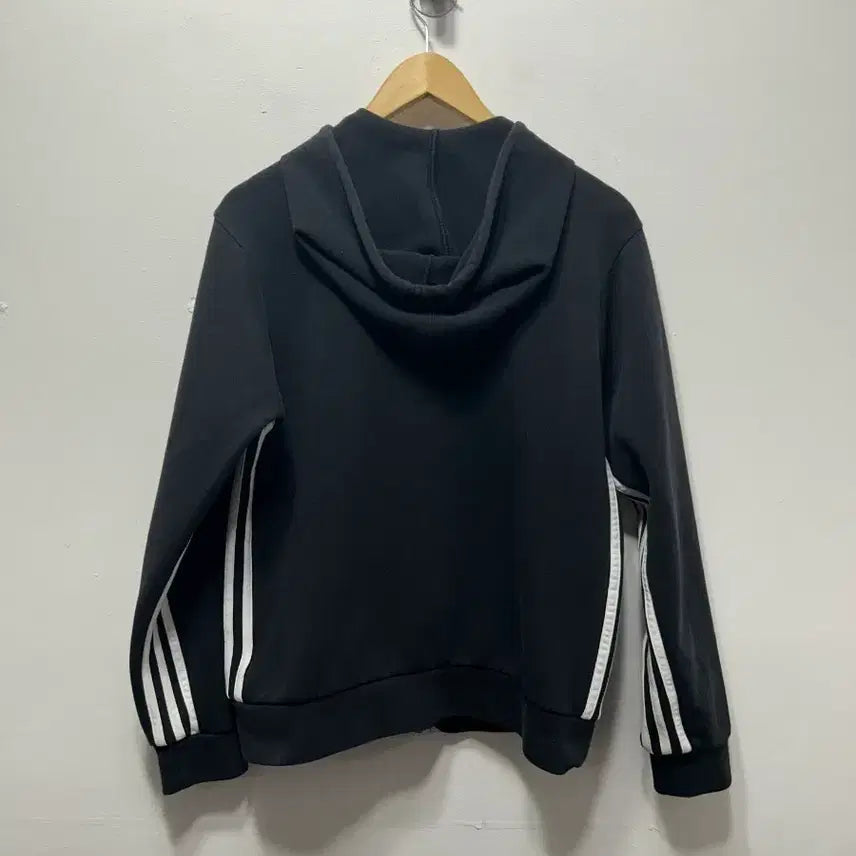 [BUNJANG] Adidas Three-Stripe Black Hooded Zip-up Jacket (M) / 아디다스 삼선 블랙 후드집업 M