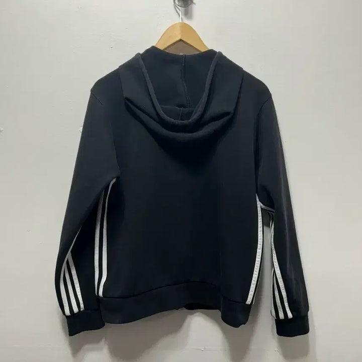 [BUNJANG] Adidas Three-Stripe Black Hooded Zip-up Jacket (M) / 아디다스 삼선 블랙 후드집업 M