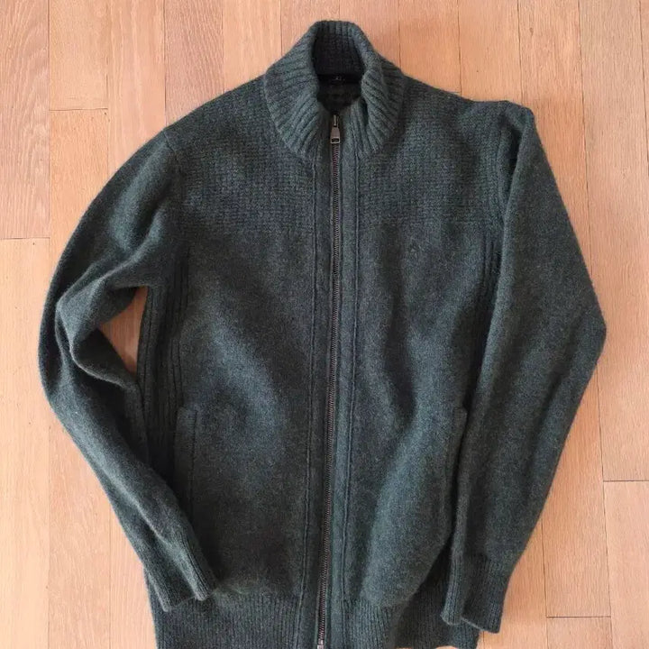 [BUNJANG] OLZEN Zip-Up Knit Cardigan Green (Size 95) / 올젠 집업 니트 가디건 그린 95