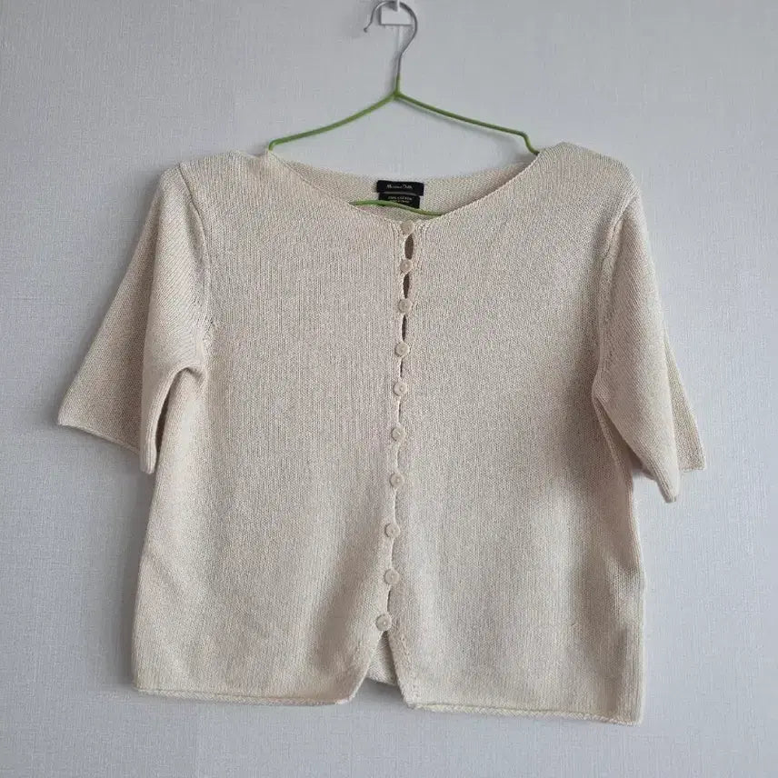 [BUNJANG] Massimo Dutti Ivory Knit Cardigan / 마시모두띠 반팔 니트 가디건 아이보리