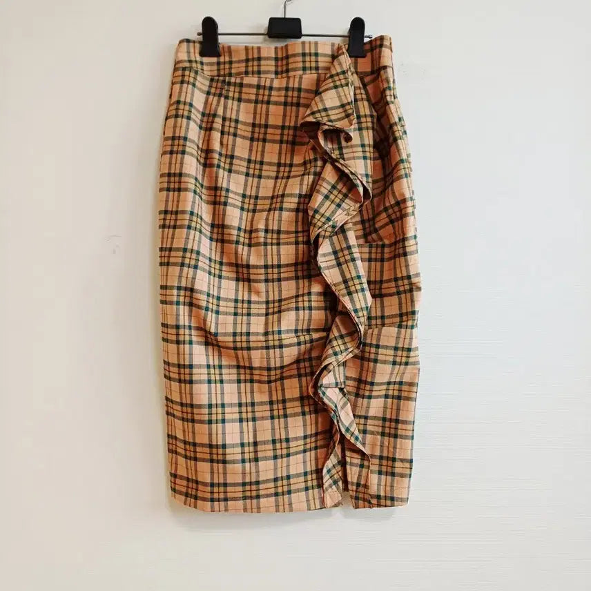 [BUNJANG] her&amp;she Check Frill Midi Skirt / her&amp;she 체크프릴 스커트 판매합니다