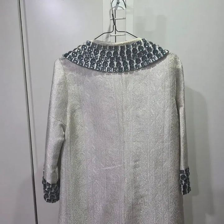 [BUNJANG] Cubic Embellished Double Button Coat / 큐빅 장식 더블 버튼 코트