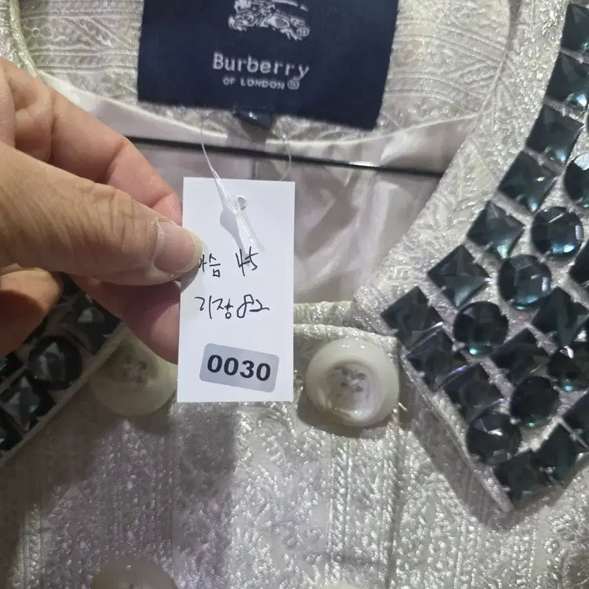 [BUNJANG] Cubic Embellished Double Button Coat / 큐빅 장식 더블 버튼 코트