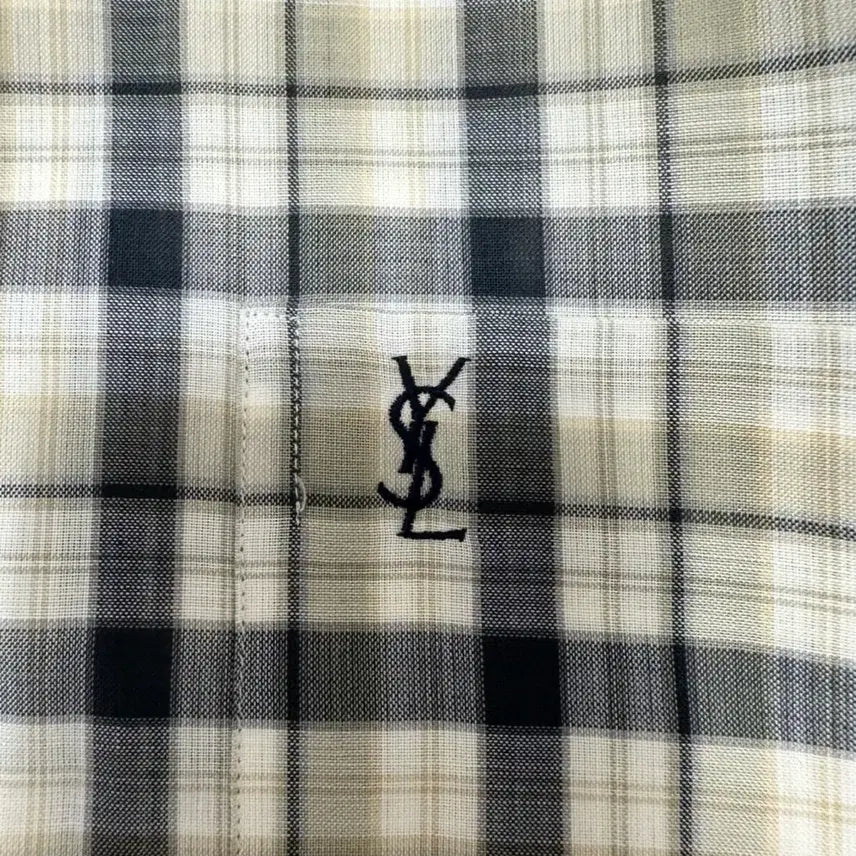 [BUNJANG] YSL Yves Saint Laurent Checkered Short Sleeve Shirt / YSL 입생로랑 체크 반팔 셔츠