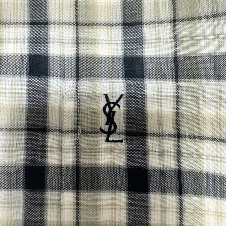 [BUNJANG] YSL Yves Saint Laurent Checkered Short Sleeve Shirt / YSL 입생로랑 체크 반팔 셔츠