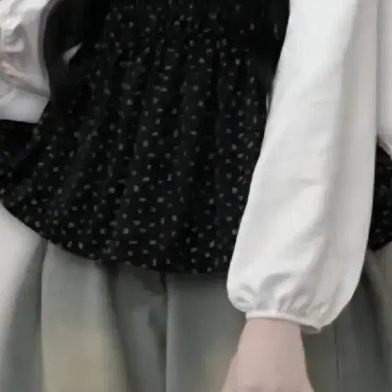 [BUNJANG] Floral Print Bustier and Blouse Set / 잔꽃 리본 뷔스티에 + 블라우스 세트. 새거
