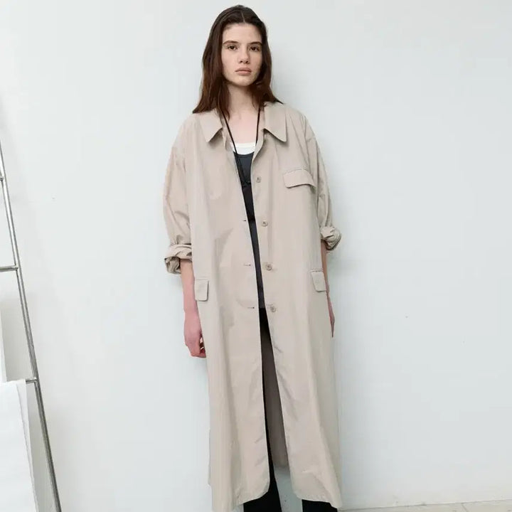 [BUNJANG] Shop Letter Utility Washed Coat / 샵레터 Utility washed coat (taupe)