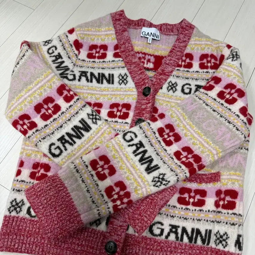 [BUNJANG] GANNI Pattern Knit Cardigan / GANNI 가니 패턴 니트 가디건M