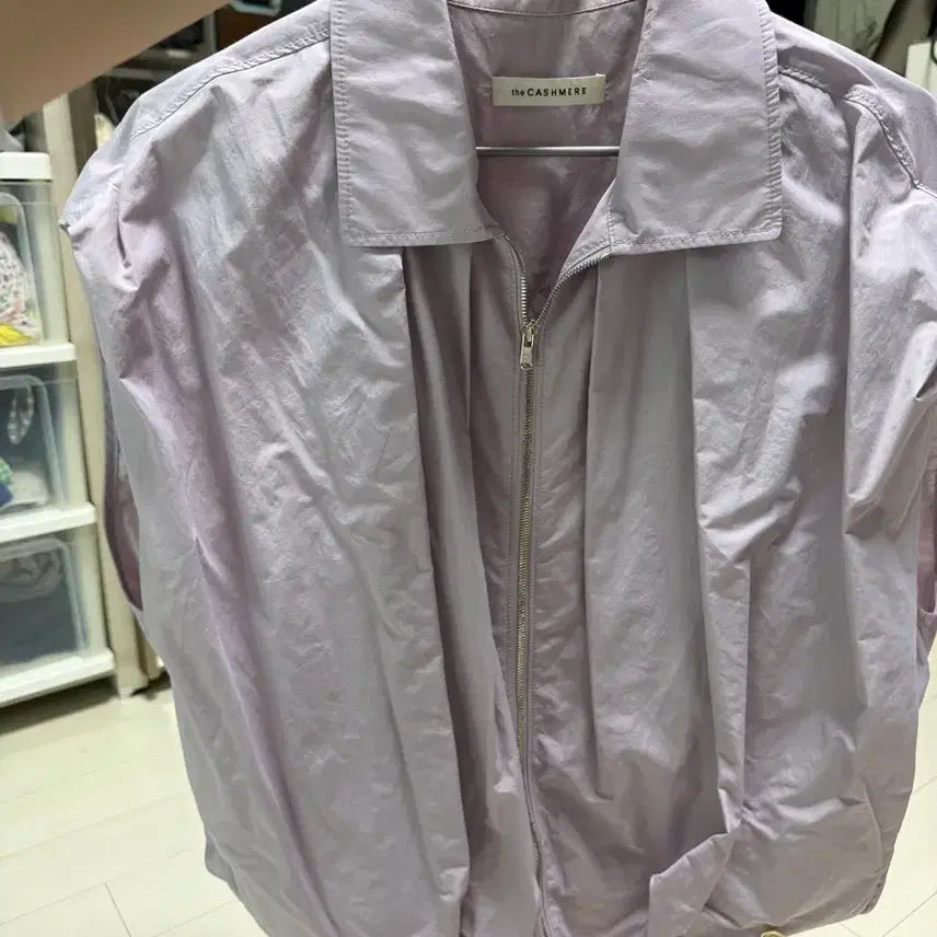 [BUNJANG] The Cashmere Lavender Zip-up Shirt / 더캐시미어 라벤더색 집업 셔츠