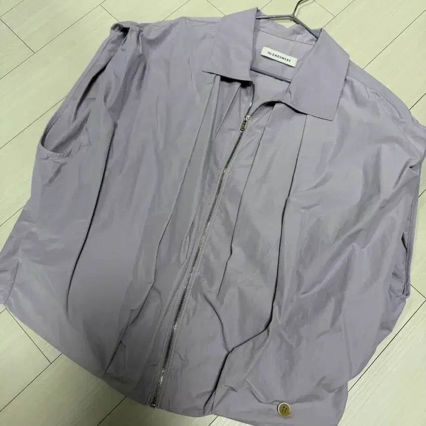 [BUNJANG] The Cashmere Lavender Zip-up Shirt / 더캐시미어 라벤더색 집업 셔츠