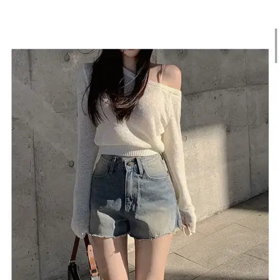 [BUNJANG] Hinic Bottom Cut Short Jeans / 에이블리 지그재그 히니크 밑단 컷팅 숏팬츠 반바지 m 청바지 데님