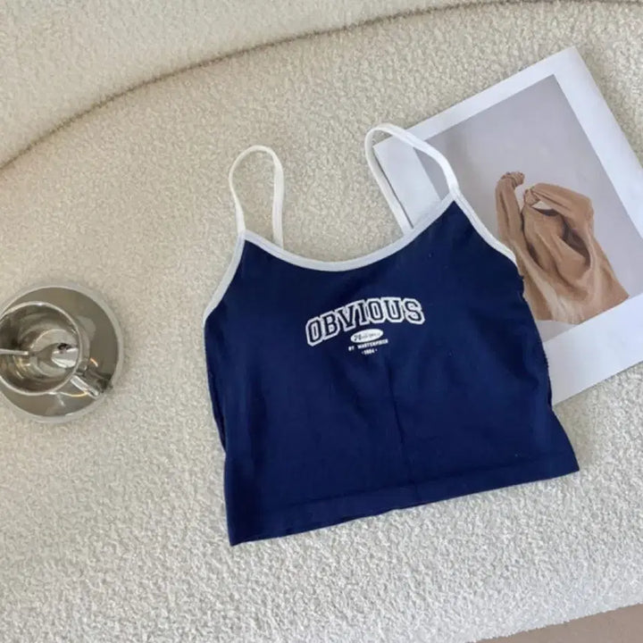 [BUNJANG] Obvious Navy Logo String Tank Top / [새상품]Obvious 네이비 로고 끈 나시