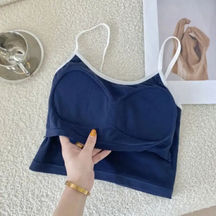 [BUNJANG] Obvious Navy Logo String Tank Top / [새상품]Obvious 네이비 로고 끈 나시