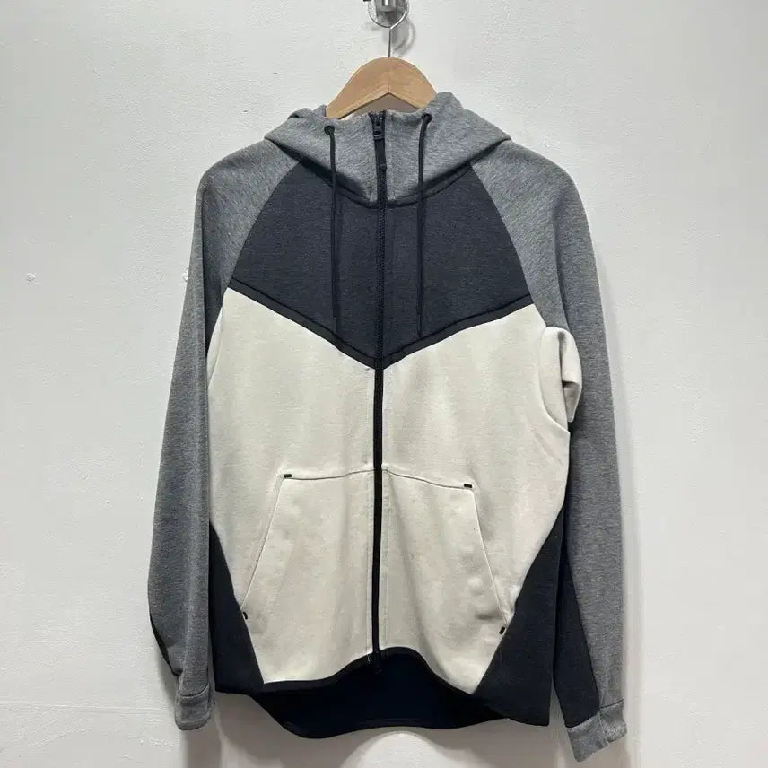 [BUNJANG] Nike Tech Fleece Hoodie Zip-up Gray White L / 나이키 테크 플리스 후드집업 그레이 화이트 L