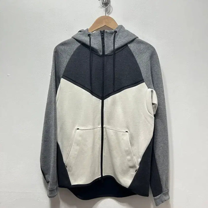 [BUNJANG] Nike Tech Fleece Hoodie Zip-up Gray White L / 나이키 테크 플리스 후드집업 그레이 화이트 L