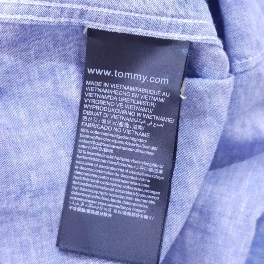[BUNJANG] Tommy Hilfiger Light Blue Cotton Linen Button-Down Shirt / [L] 타미힐피거 라이트 블루 코튼 린넨 버튼다운 셔츠