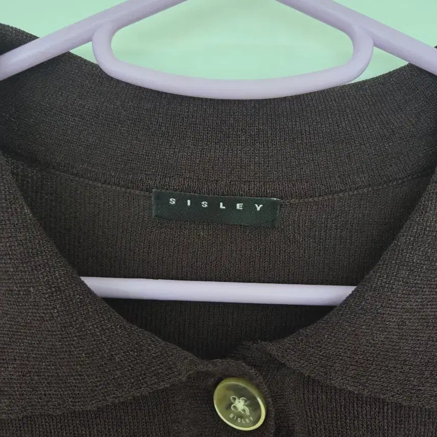 [BUNJANG] Sisley Brown Short Sleeve Knit Cardigan / 시스템 니트 &amp; 가디건