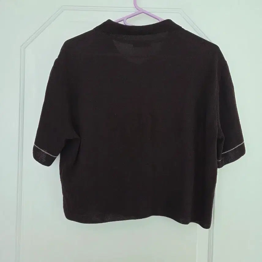 [BUNJANG] Sisley Brown Short Sleeve Knit Cardigan / 시스템 니트 &amp; 가디건