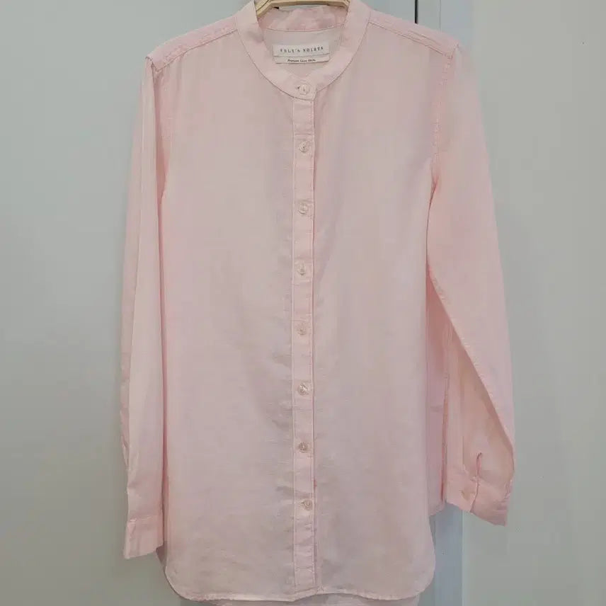 [BUNJANG] Imvely 100% Linen Collarless Shirt / 임블리 린넨100 노카라 셔츠 55사이즈