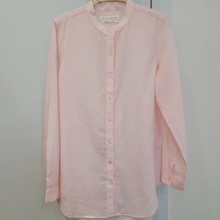 [BUNJANG] Imvely 100% Linen Collarless Shirt / 임블리 린넨100 노카라 셔츠 55사이즈