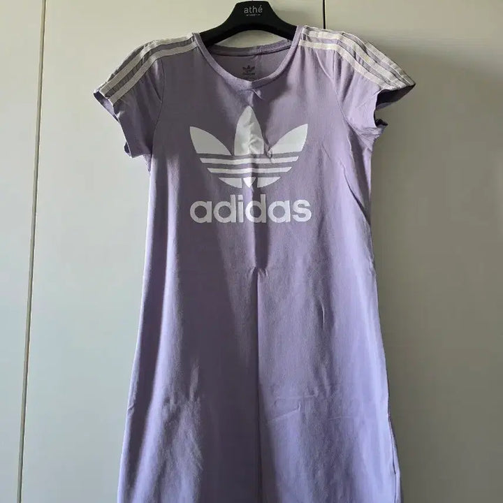 [BUNJANG] Adidas Purple Trefoil Short Sleeve Dress 150 / 아디다스 퍼플 트레포일 반팔 원피스/150