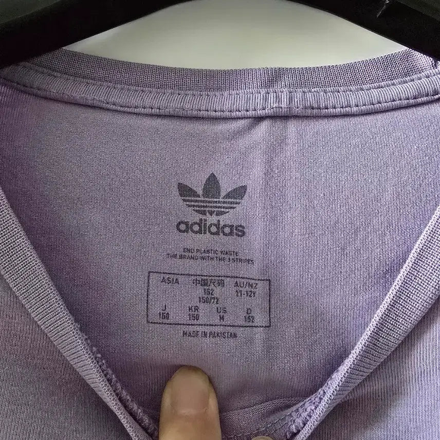 [BUNJANG] Adidas Purple Trefoil Short Sleeve Dress 150 / 아디다스 퍼플 트레포일 반팔 원피스/150