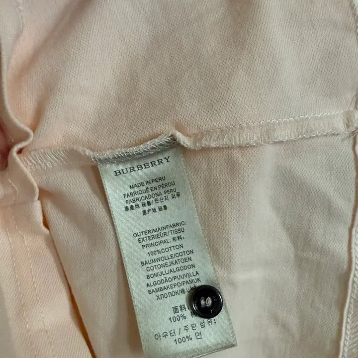 [BUNJANG] Burberry Brit Check Pink Short Sleeve Polo Shirt / 버버리 브릿 체크 카라 핑크 반팔티