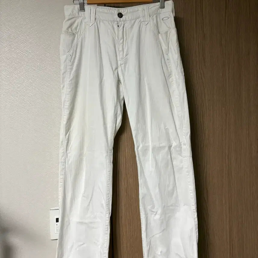 [BUNJANG] Oakley White Herringbone Textured Cotton Blend Pants M / 오클리 화이트 팬츠 M