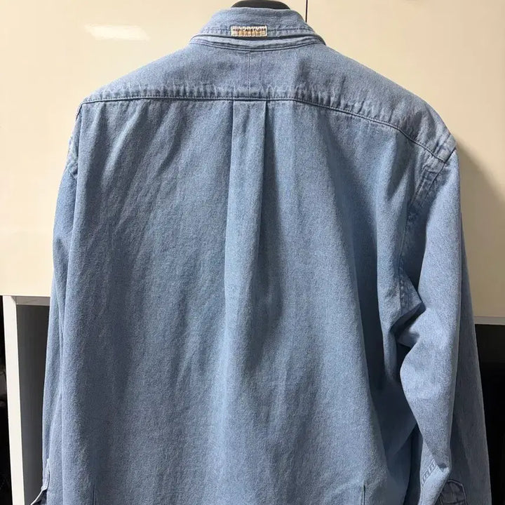 [BUNJANG] Heritagefloss Crest Vtg Washed Denim Shirt L.Indigo / 헤리티지플로스 데님 셔츠 S