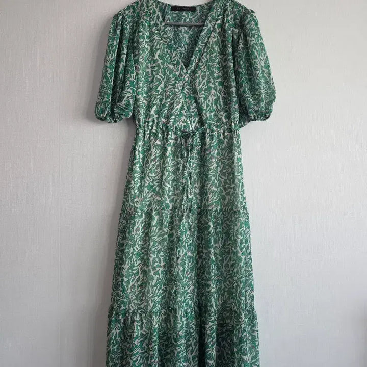 [BUNJANG] Collncos Green Chiffon Long Dress / collncos그린쉬폰롱원피스