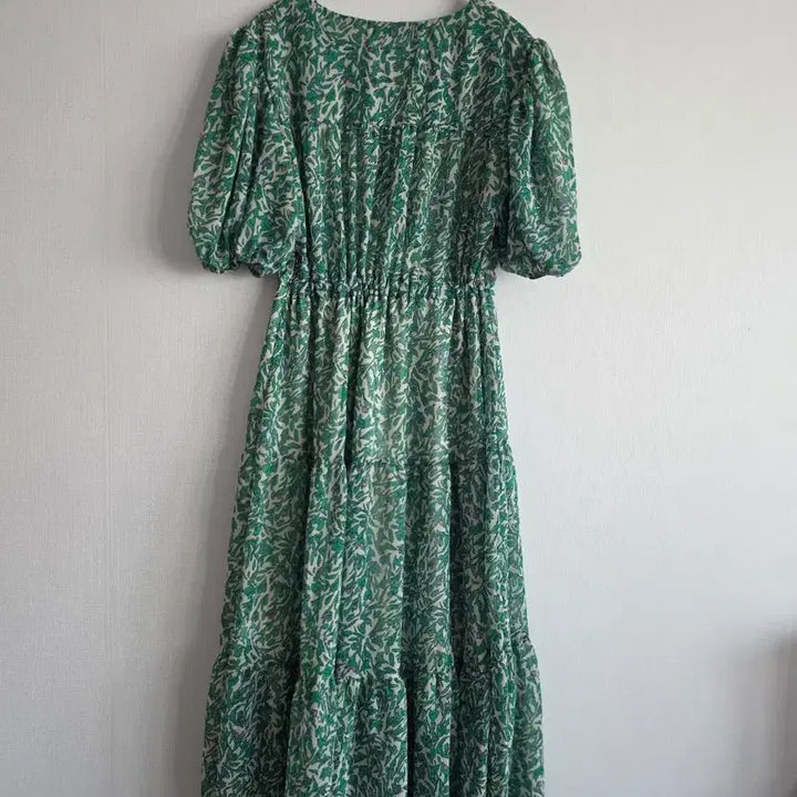 [BUNJANG] Collncos Green Chiffon Long Dress / collncos그린쉬폰롱원피스