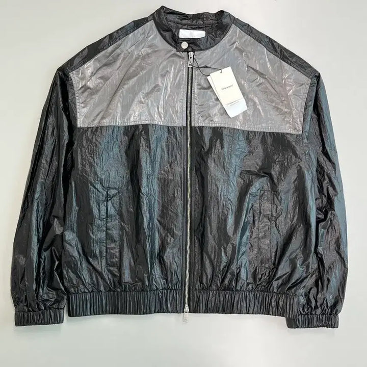 [BUNJANG] Code Graphy Coated Panel Nylon Biker Windbreaker Silver / [정품/새상품] 코드그라피 코팅 패널 나일론 바이커 바람막이 실버
