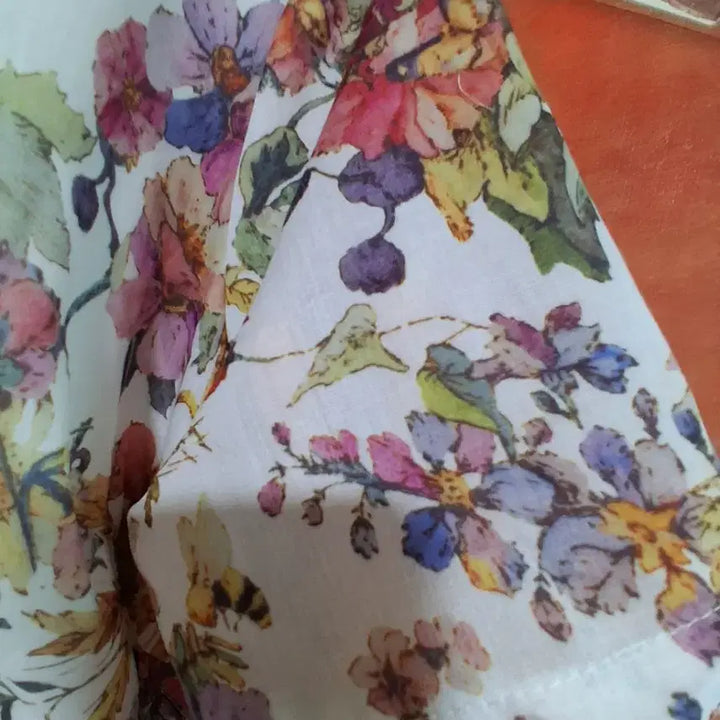 [BUNJANG] Flower Pattern Short Sleeve Long Dress Size 66 / 플라워 패턴 반팔 롱 원피스 66