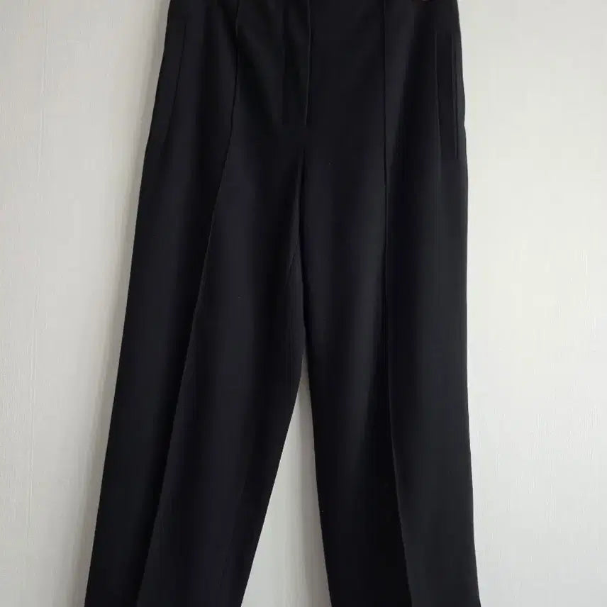 [BUNJANG] Lucky Chouette Black Ribbon Strap Wide Pants / 럭키슈에뜨블랙 리본 스트랩 와이드 팬츠