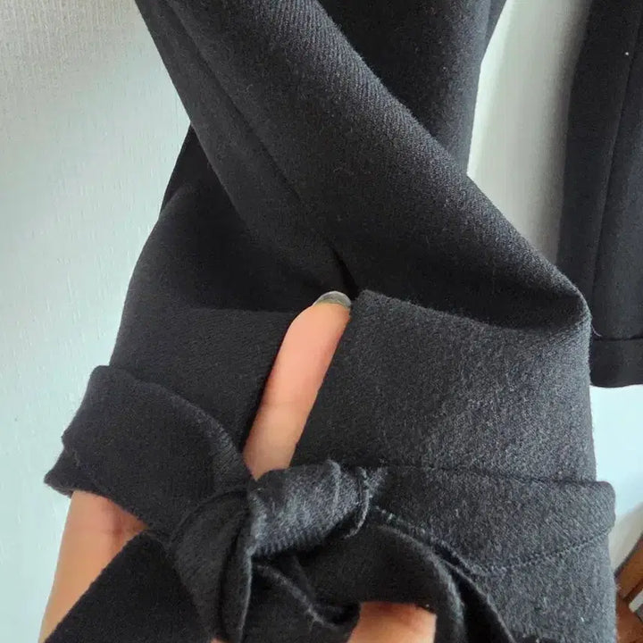 [BUNJANG] Lucky Chouette Black Ribbon Strap Wide Pants / 럭키슈에뜨블랙 리본 스트랩 와이드 팬츠