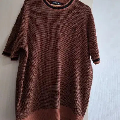 [BUNJANG] Bread Perry Brown Knit T-shirt / 브라운 반팔 니트 티셔츠