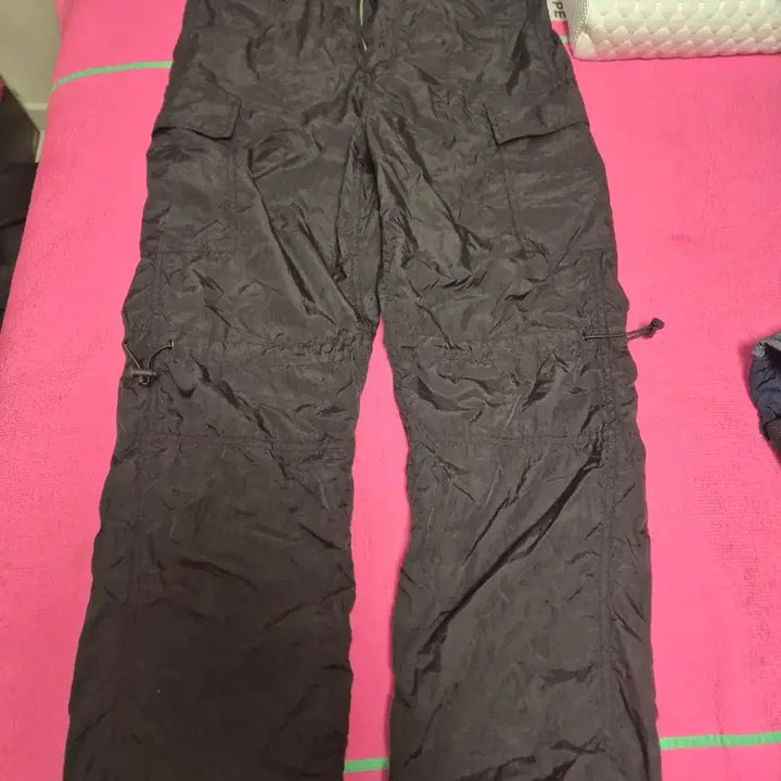 [BUNJANG] Nylon Cargo Pants Black / 나일론 스트링 카고 팬츠 블랙