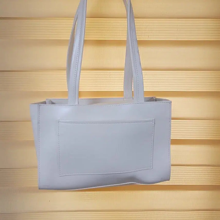 [BUNJANG] White Leather Mini Tote Bag / 화이트 레더 미니 토트백