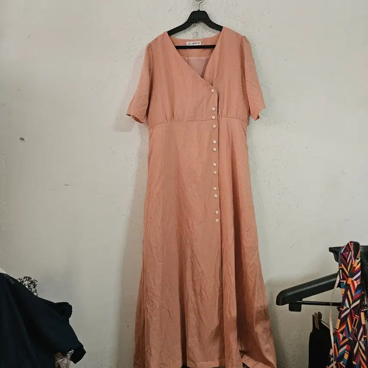 [BUNJANG] Aprik Apricot Long Dress / aprik 살구색 롱 원피스
